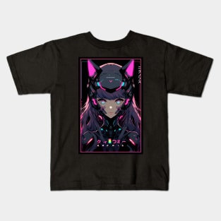 Anime Cat Girl | Quality Anime Design | Chibi Cat Girl Miaw | Manga Anime Art Kids T-Shirt